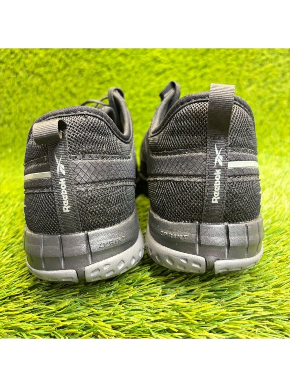 Reebok ZPrint Mens Size 10.5 Black Gray Athletic Steel Toe Safety Work Shoes